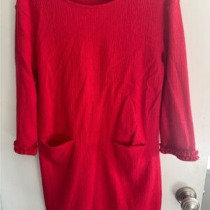 Tabitha Webb red textured knit mini dress
